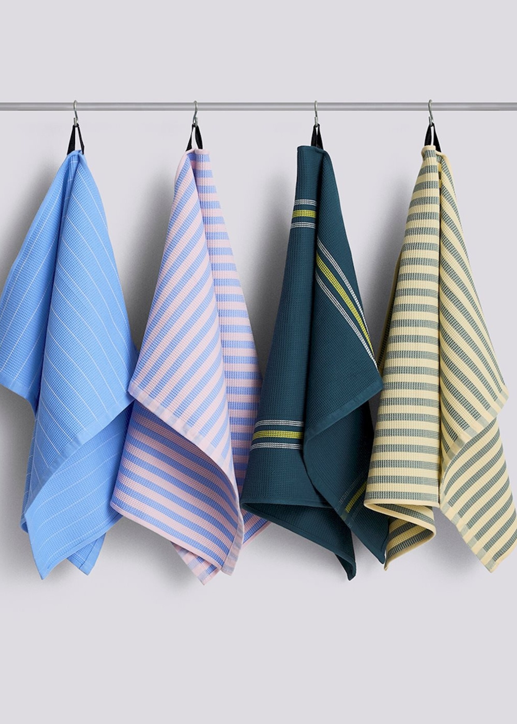 Hay Canteen Tea Towel (Organic) - Green and yellow 12 PCS