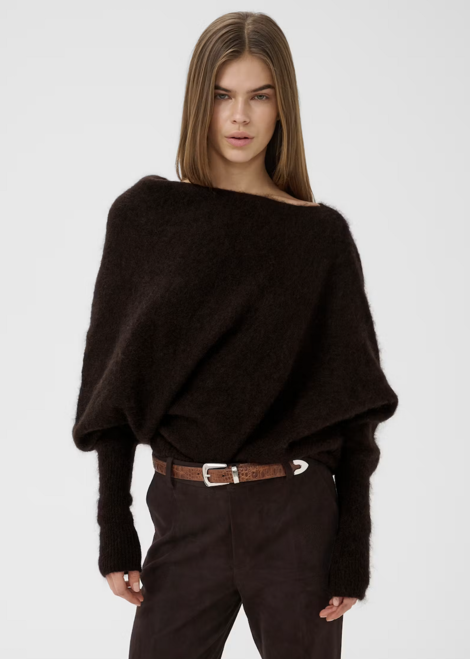 Gestuz GZDebbie drape pullover - Ganache Mel.