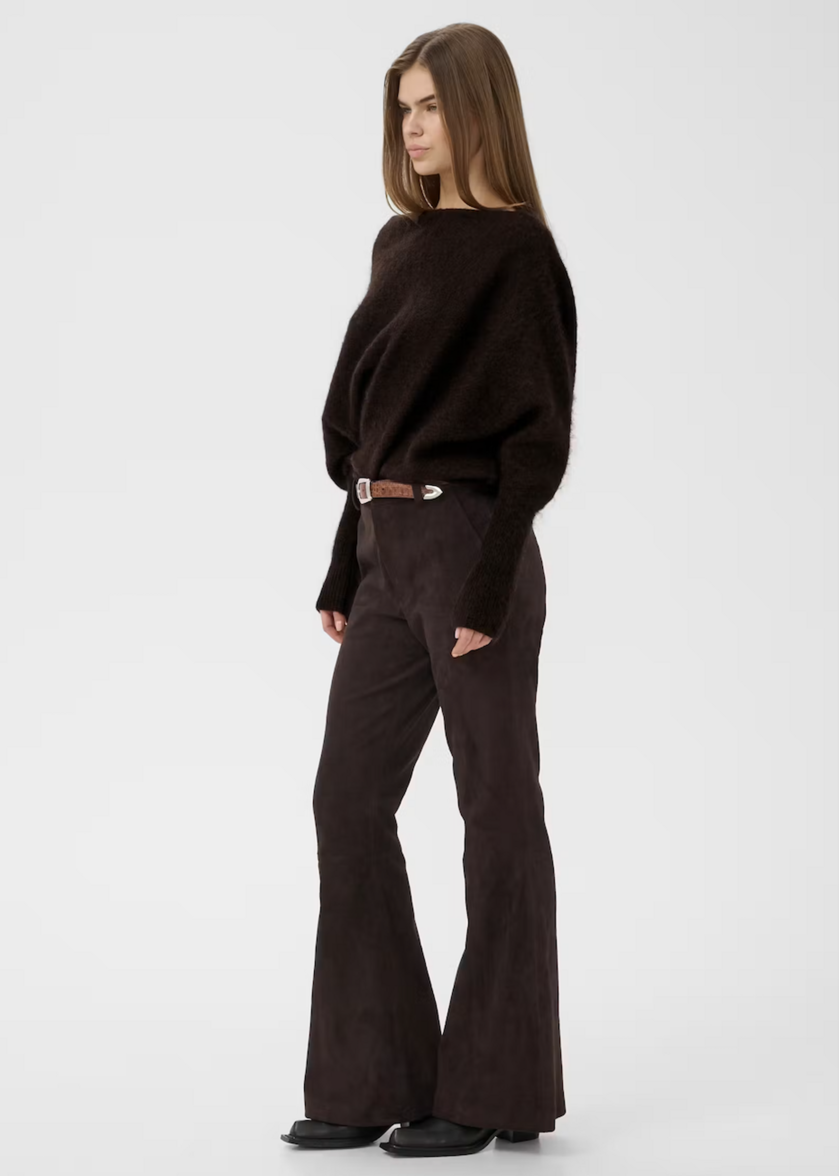 Gestuz GZDebbie drape pullover - Ganache Mel.