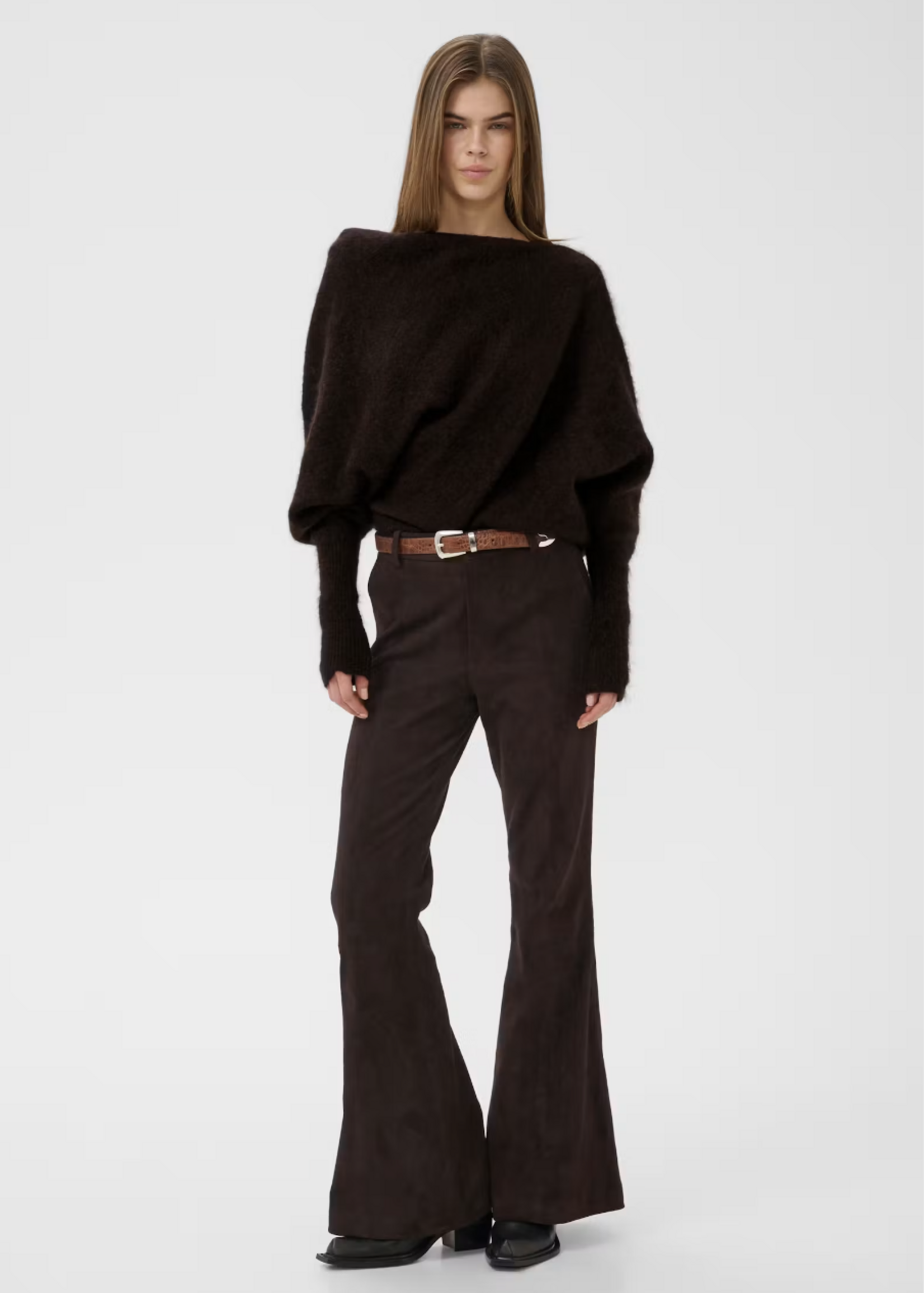 Gestuz GZDebbie drape pullover - Ganache Mel.