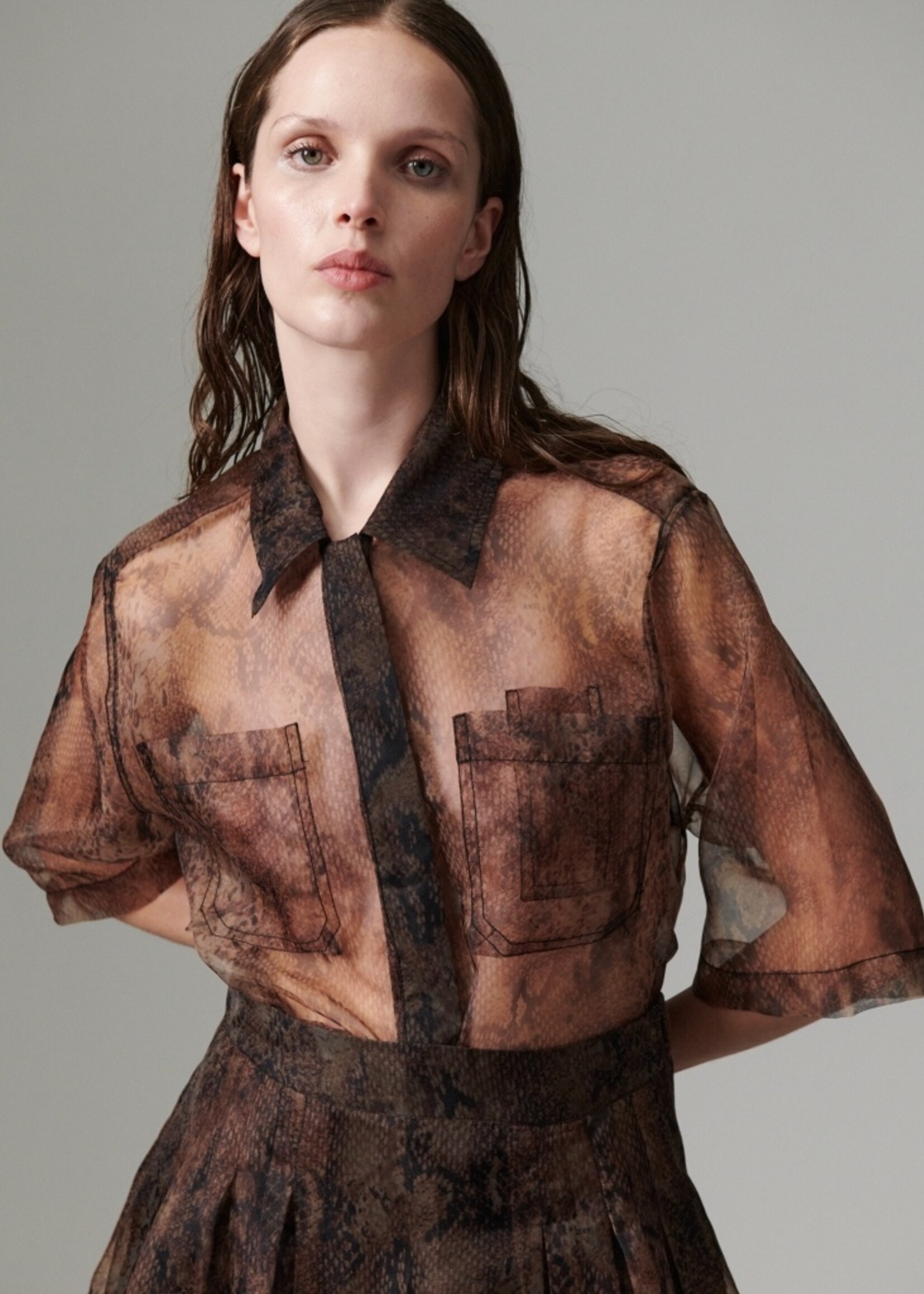 Day Mina - Organza - Brown snakey