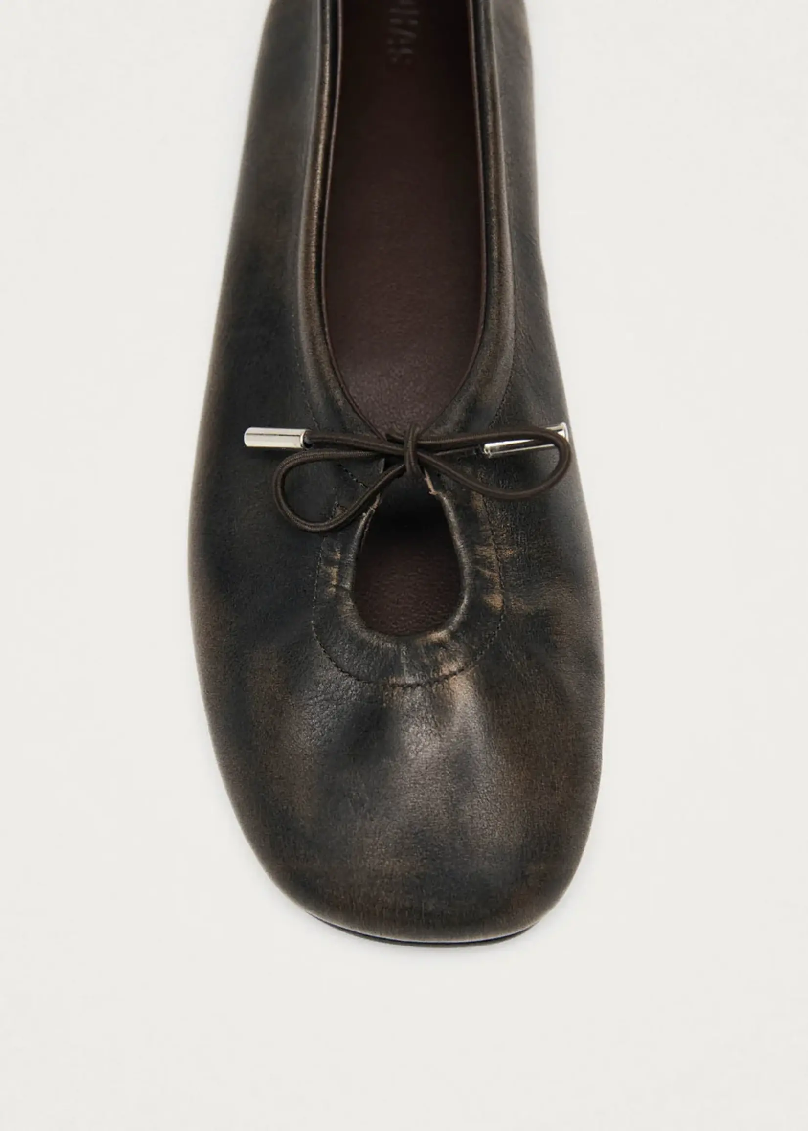 alohas Rosalind  brushed brown leather ballet flats
