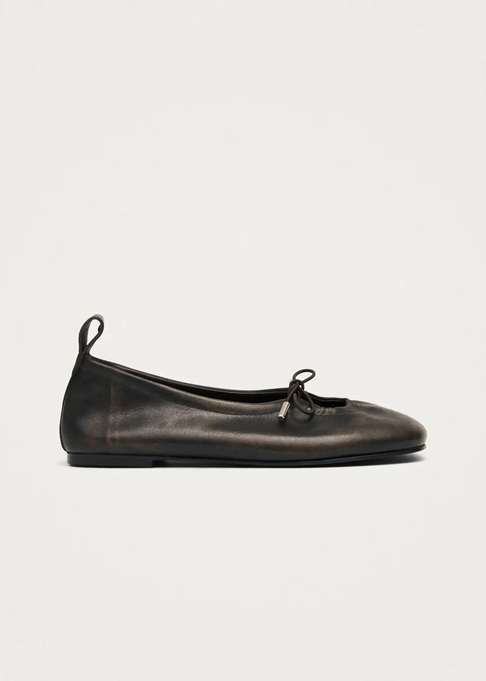 alohas Rosalind  brushed brown leather ballet flats