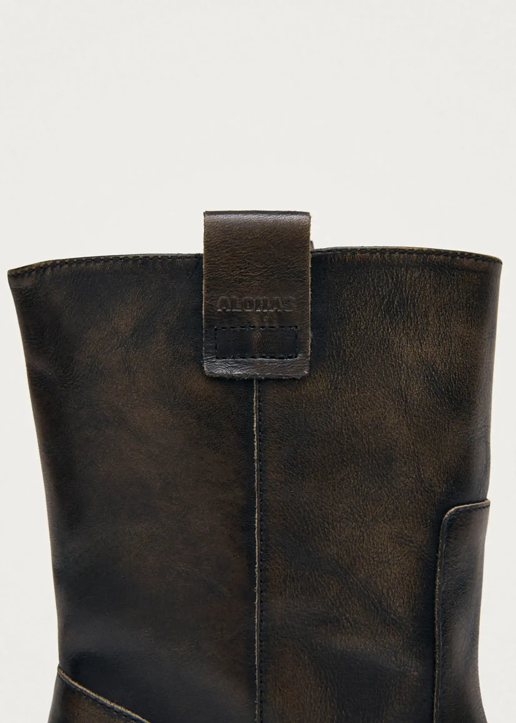 alohas Rajan Brushed Brown leather boots