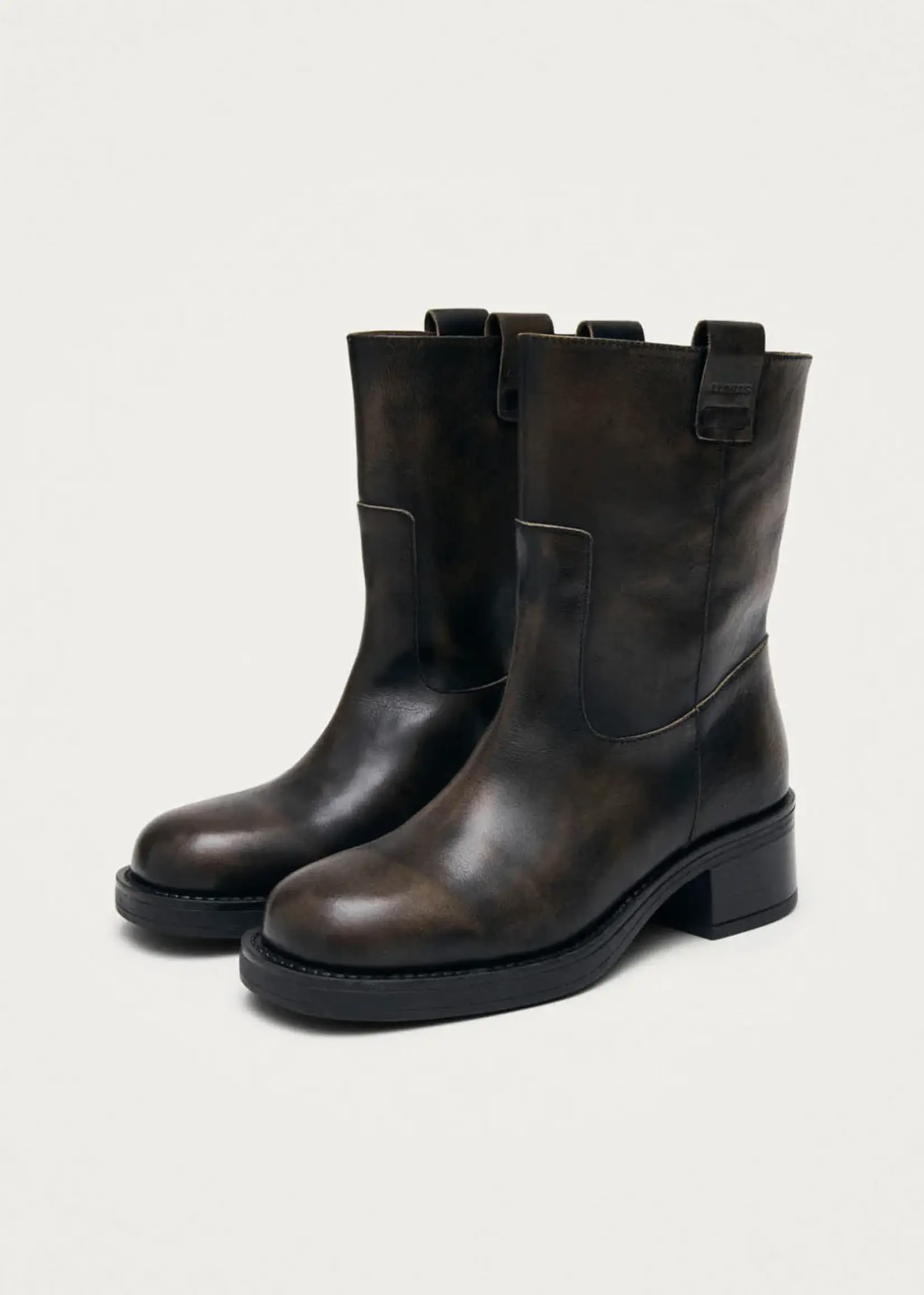 alohas Rajan Brushed Brown leather boots