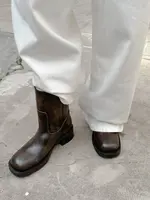 alohas Rajan Brushed Brown leather boots