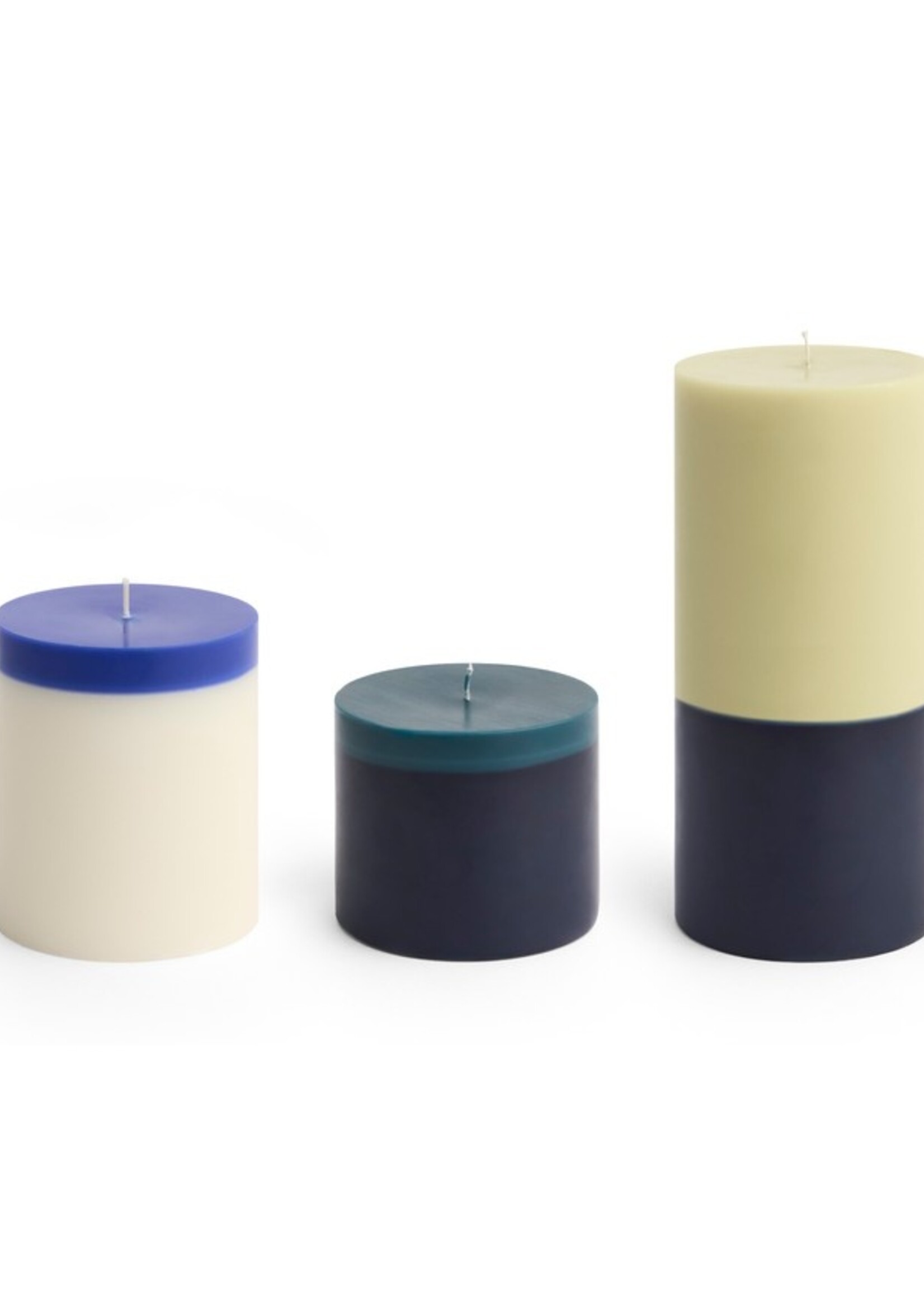 Hay Silo Candle - Medium - Ivory and royal blue