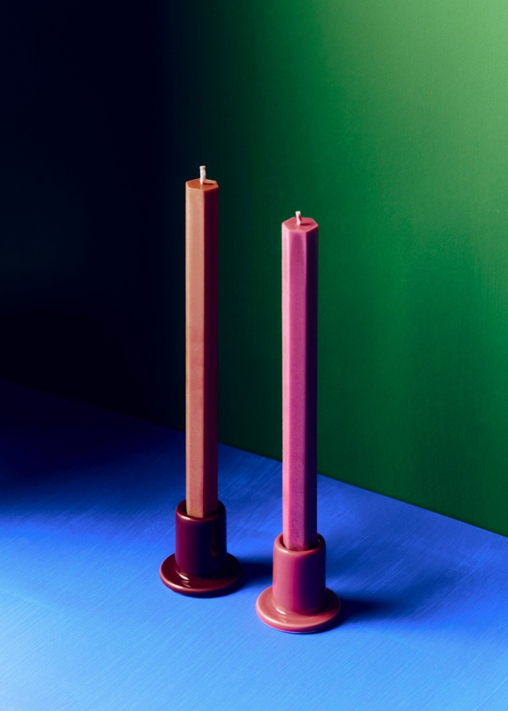 Hay Tube Candleholder - Small - Berry pink