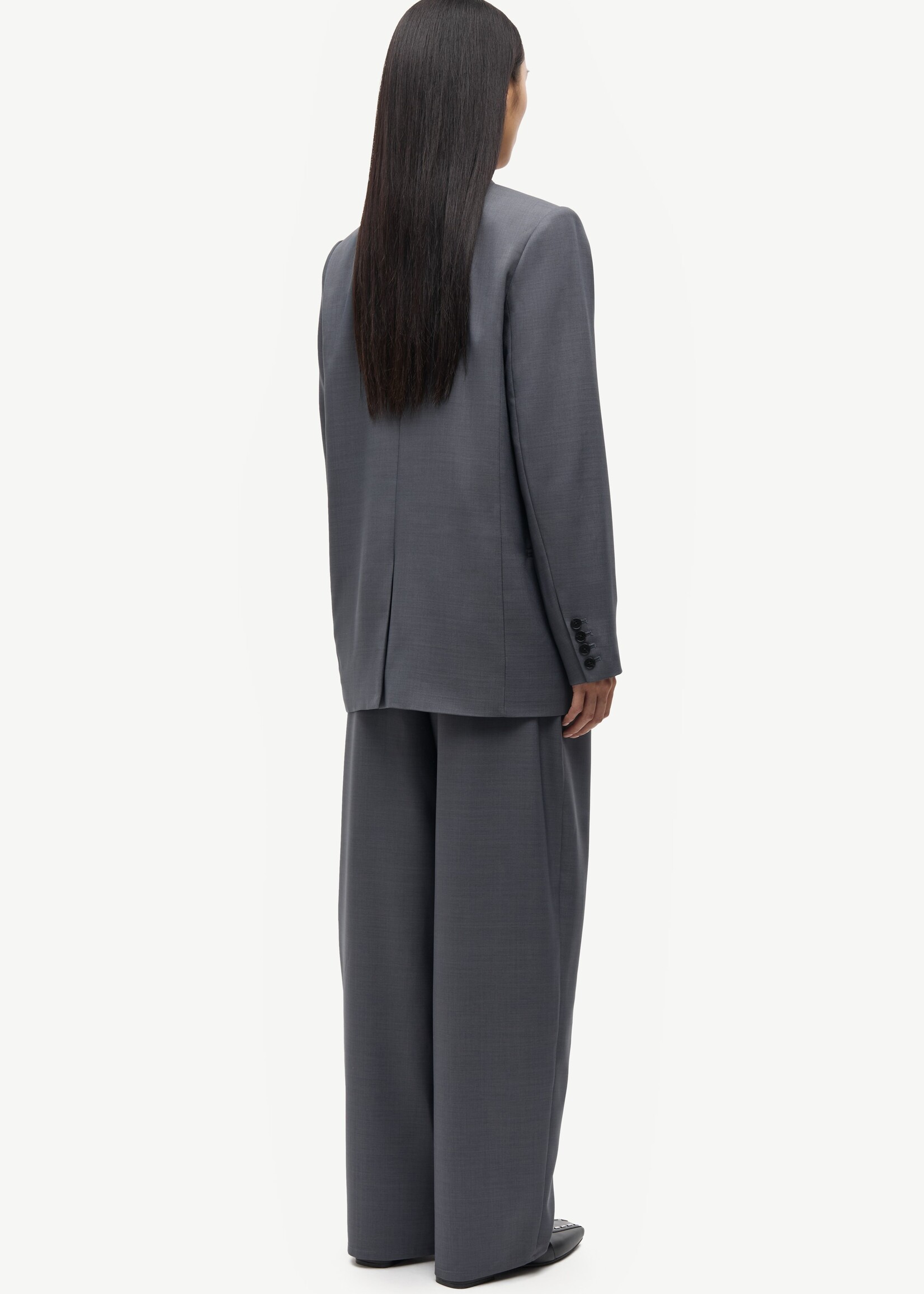 Samsøe Samsøe Saharper Pleat Trousers - Dark Grey mel.