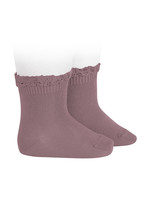 Condor Short Socks With Lace Edging Cuff- Iris