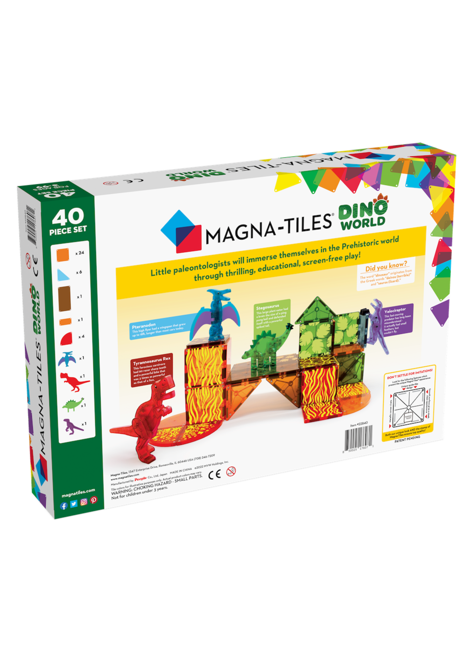 Magna Tiles Magna Tiles - Dino world  40stuks