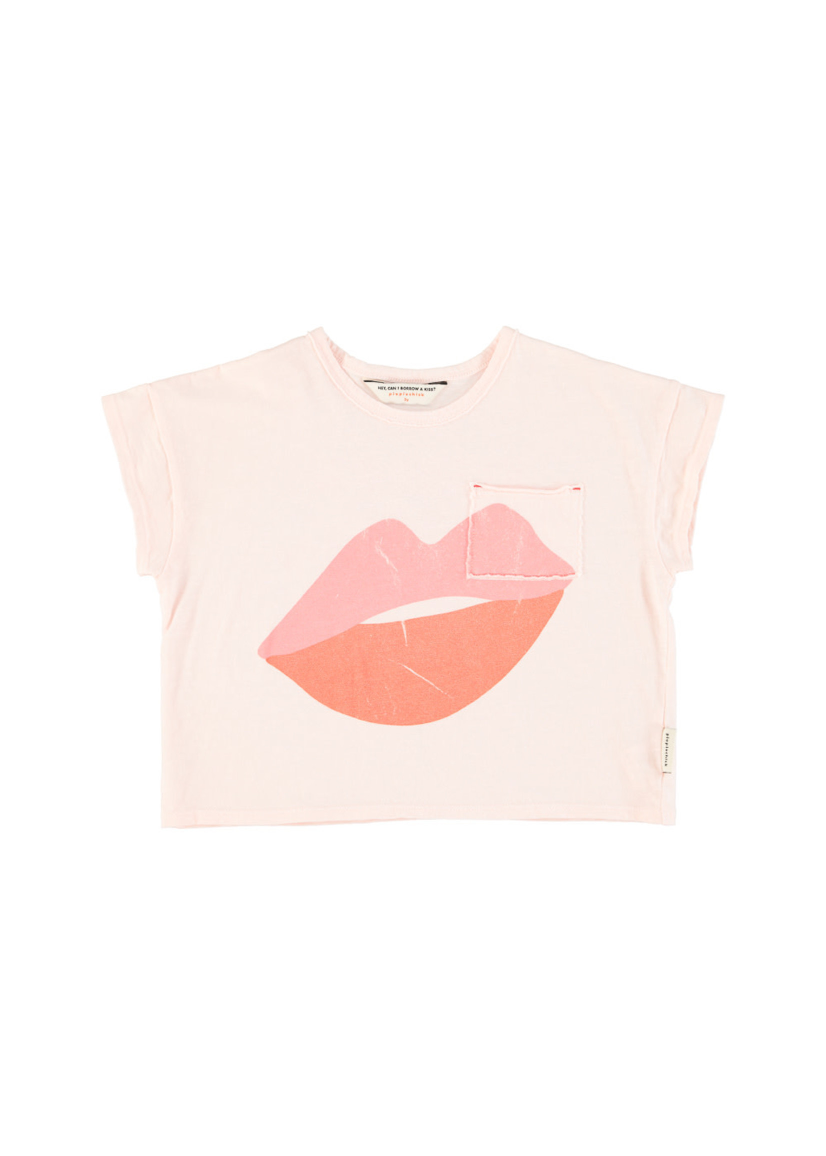 Piupiuchick Piupiuchick- T-shirt - Light Pink W/ Lips Print