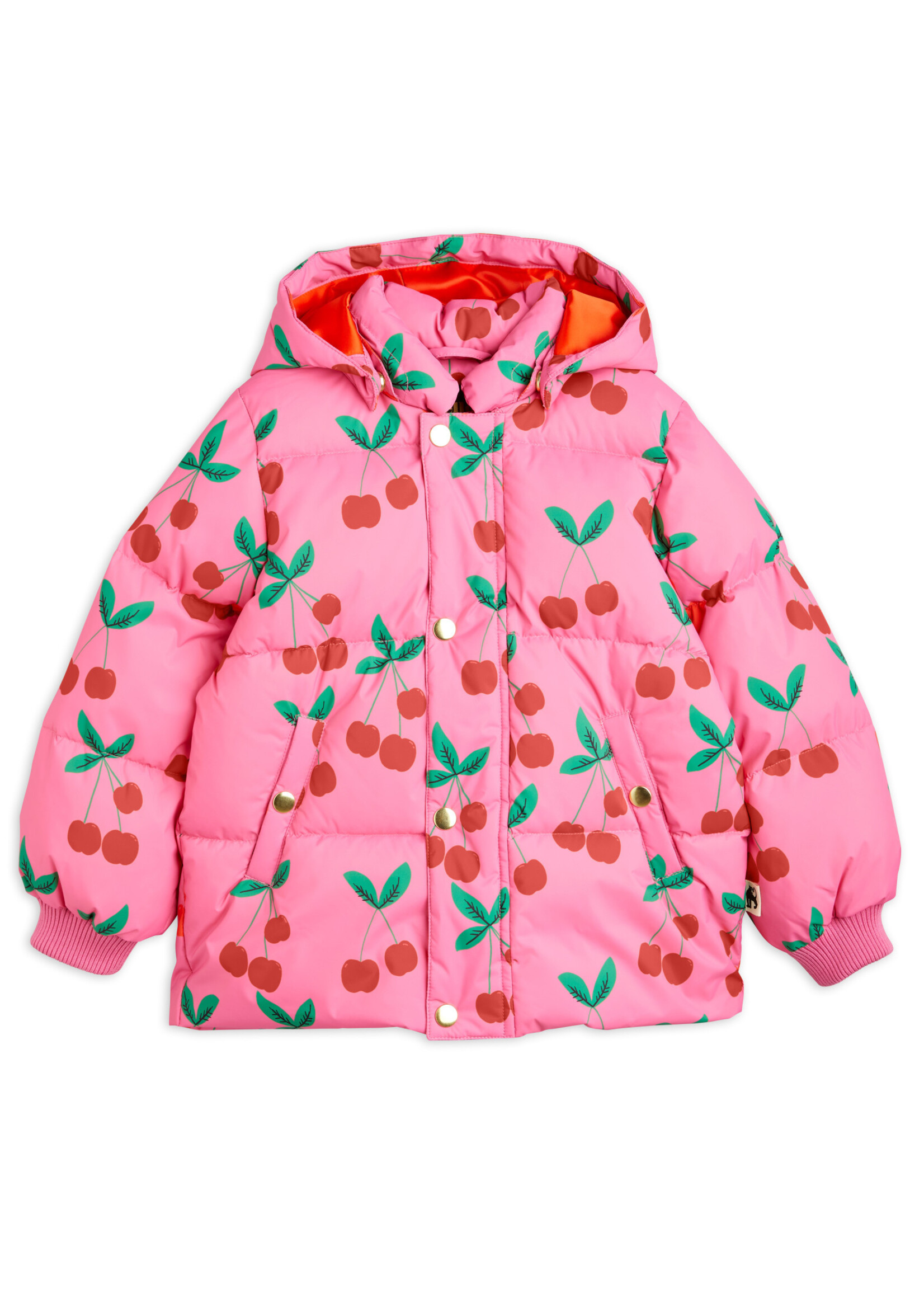 MINI RODINI Mini Rodini - Cherries aop puffer jacket - Pink