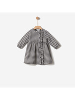 YELL OH! YELL OH! - COTTON GINGHAM BUTTON DRESS BLACK & WHITE