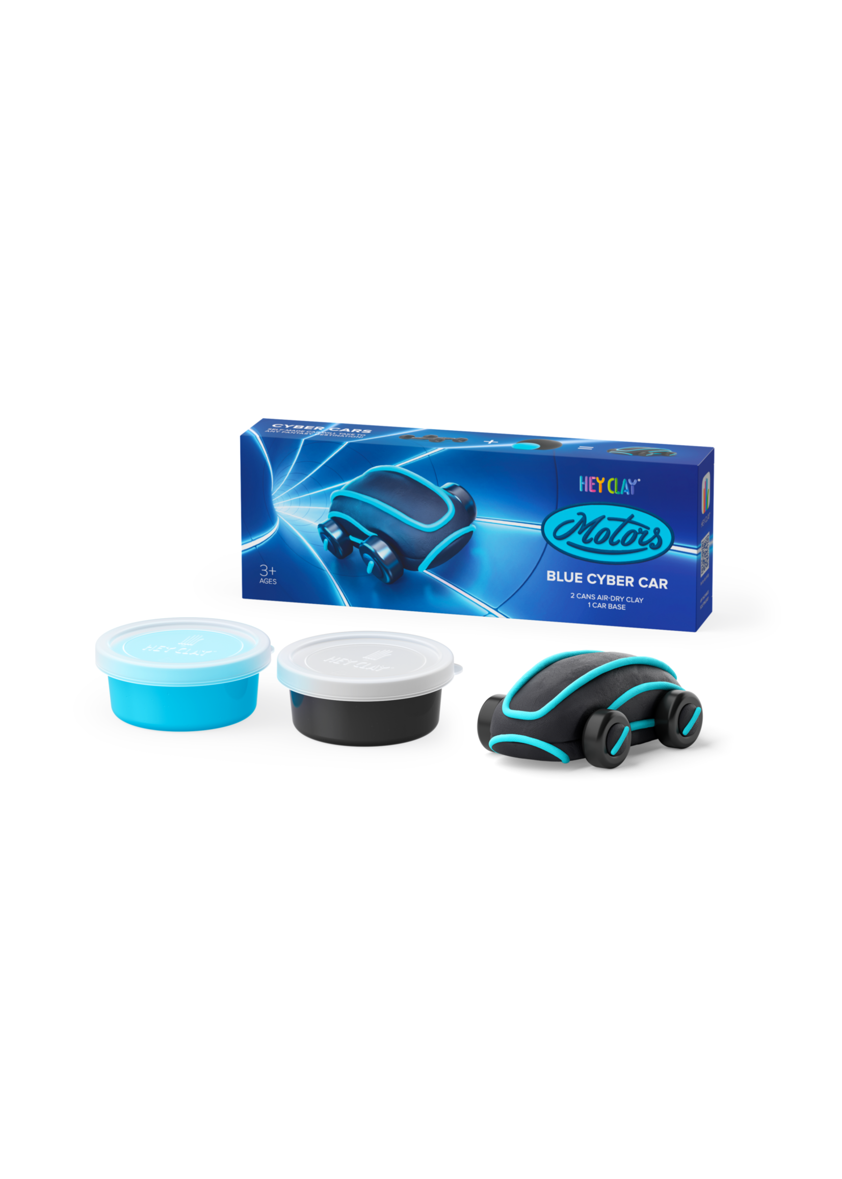 Hey Clay - Cyber Cars Blauw - 2 cans