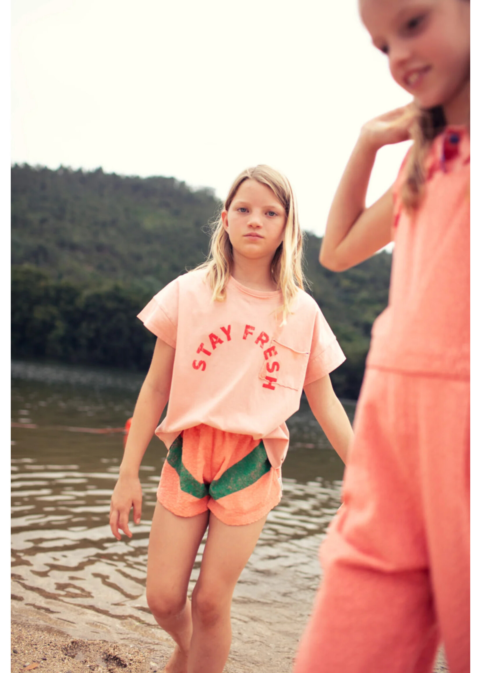 Piupiuchick Piupiuchick - shorts | coral & green print