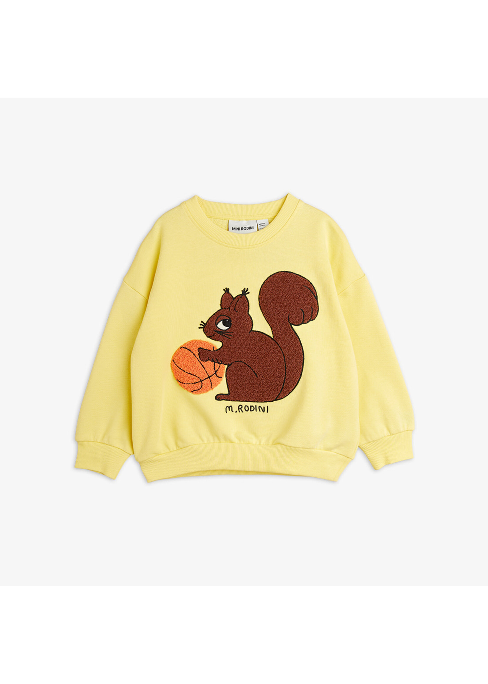 MINI RODINI Mini Rodini - Squirrel Chenille Emb Sweatshirt - Yellow