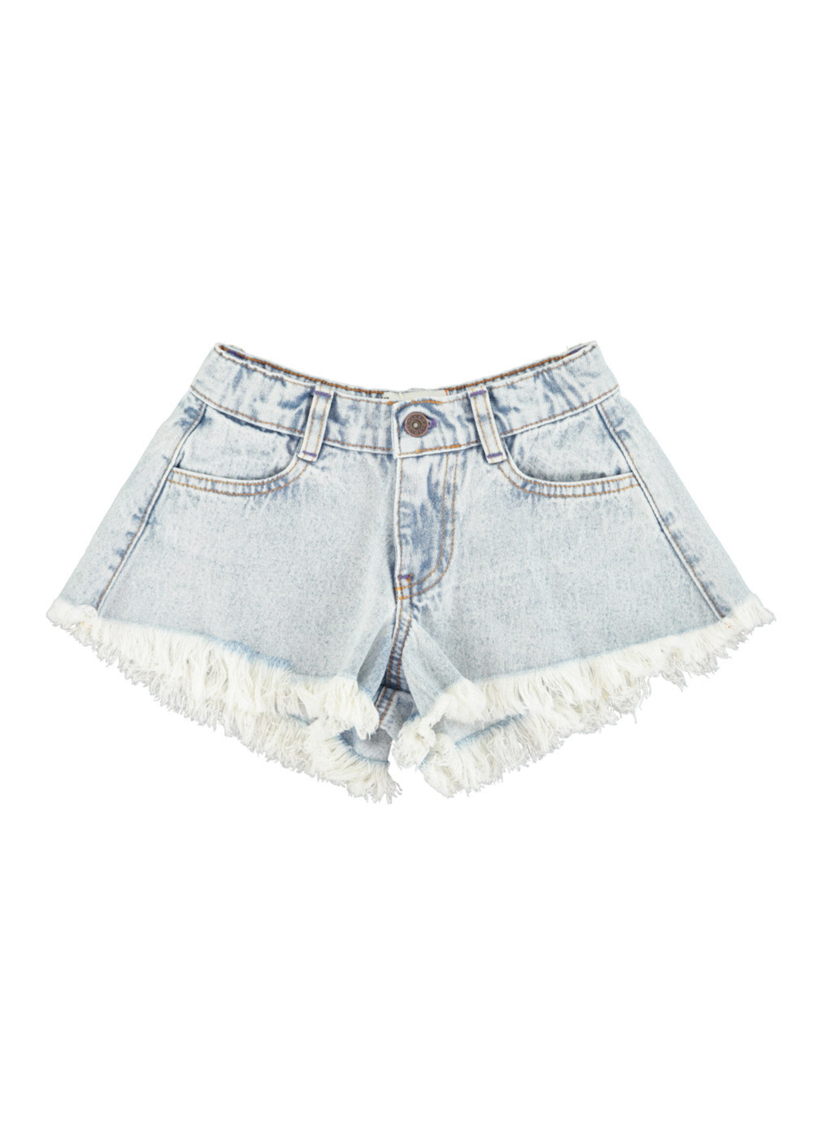 Piupiuchick Piupiuchick - shorts w/ fringes | washed blue denim