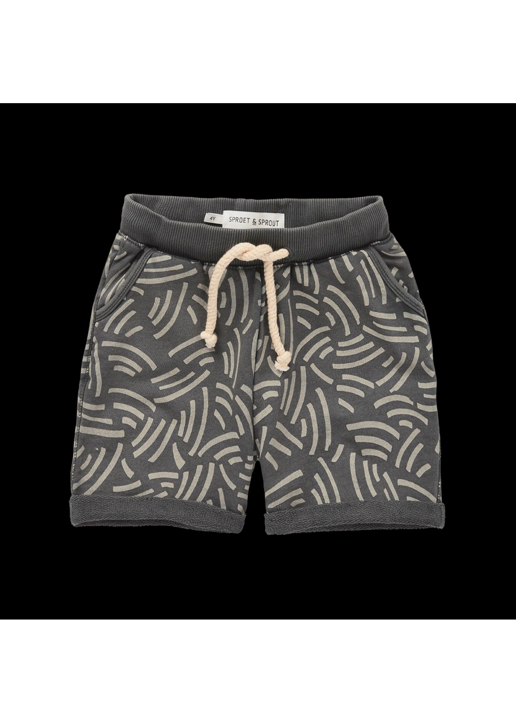 Sproet en Sprout Sproet en Sprout - Sweat short Waves print Asphalt