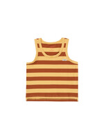 Tiny Cottons Tiny Cottons - STRIPES TANK TOP pale ochre/dark brown