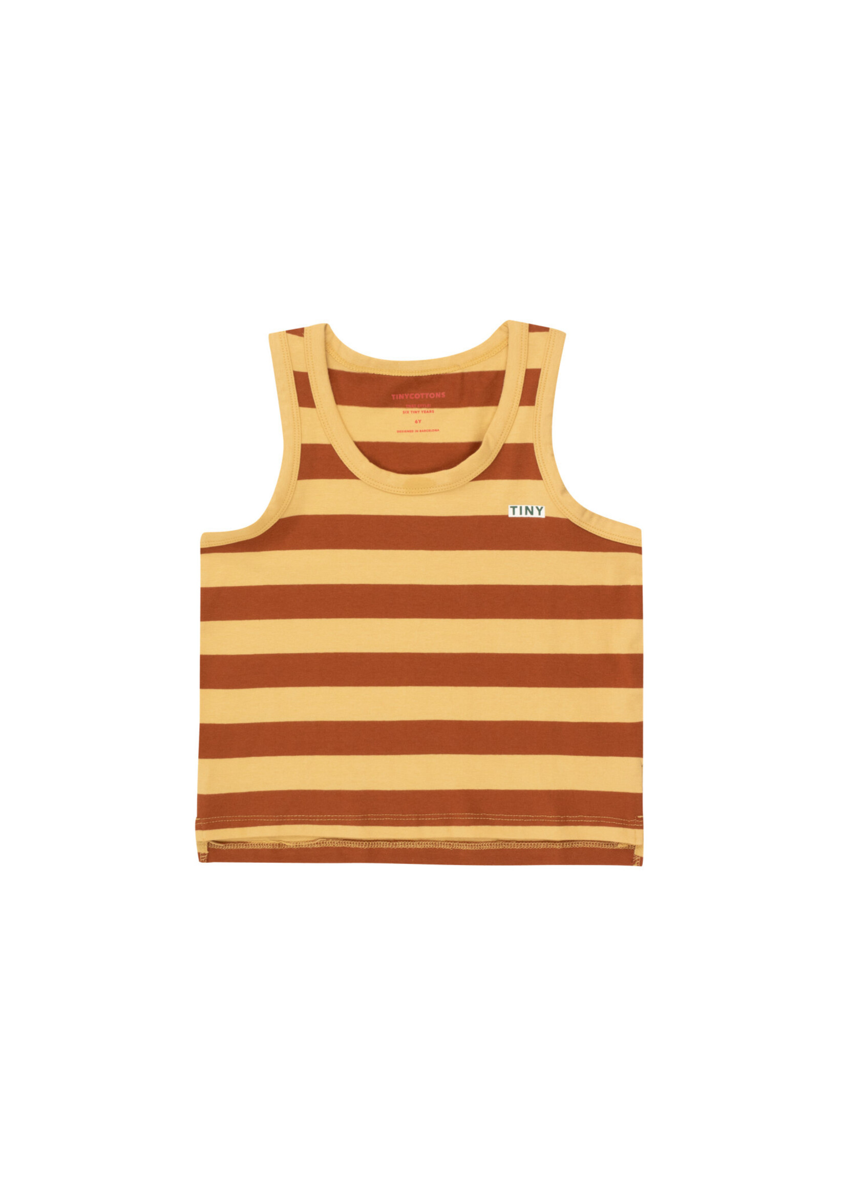 Tiny Cottons Tiny Cottons - STRIPES TANK TOP pale ochre/dark brown