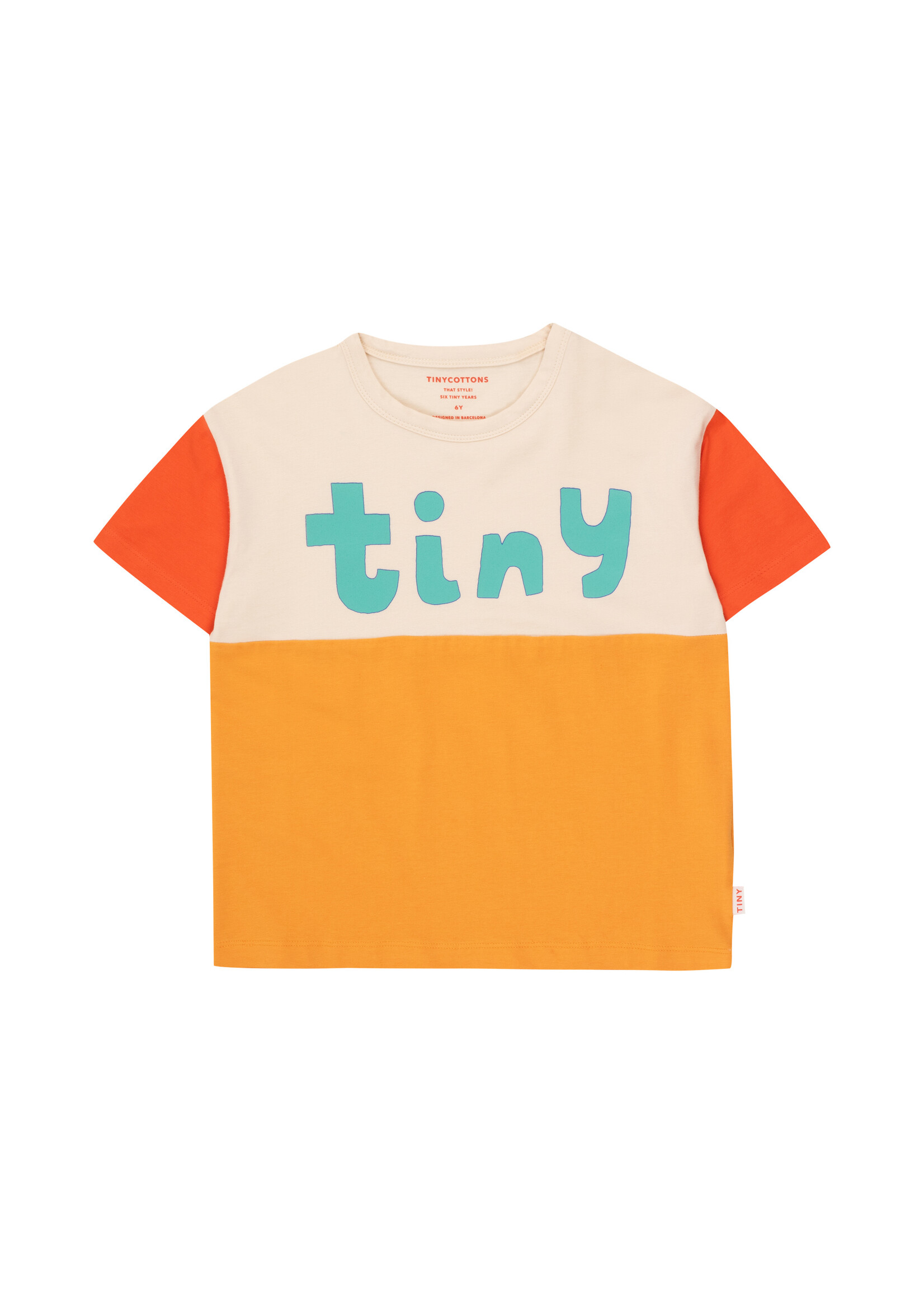 Tiny Cottons Tiny Cottons - TINY COLOR BLOCK TEE light cream/orange