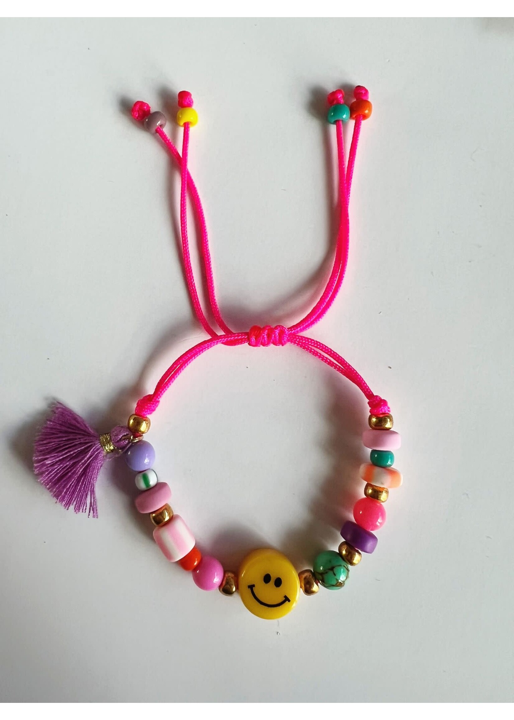 ByMelo By Melo - Armbandje Smiley roze