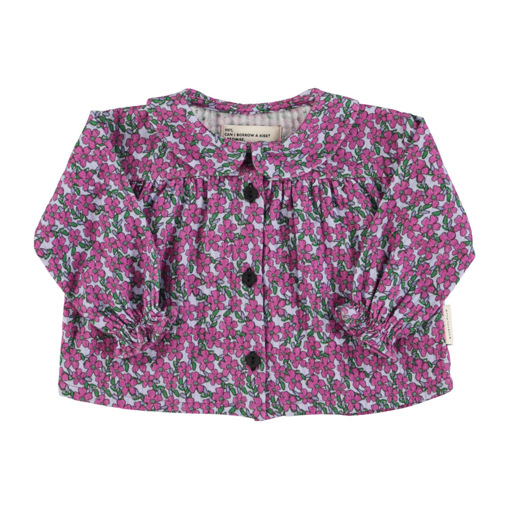 Piupiuchick Piupiuchick - Peter Pan Collar Blouse | Magenta Flowers