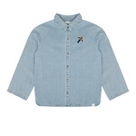 Jenest Jenest - Teddy Shirt  - Medium Blue With Bird Embro