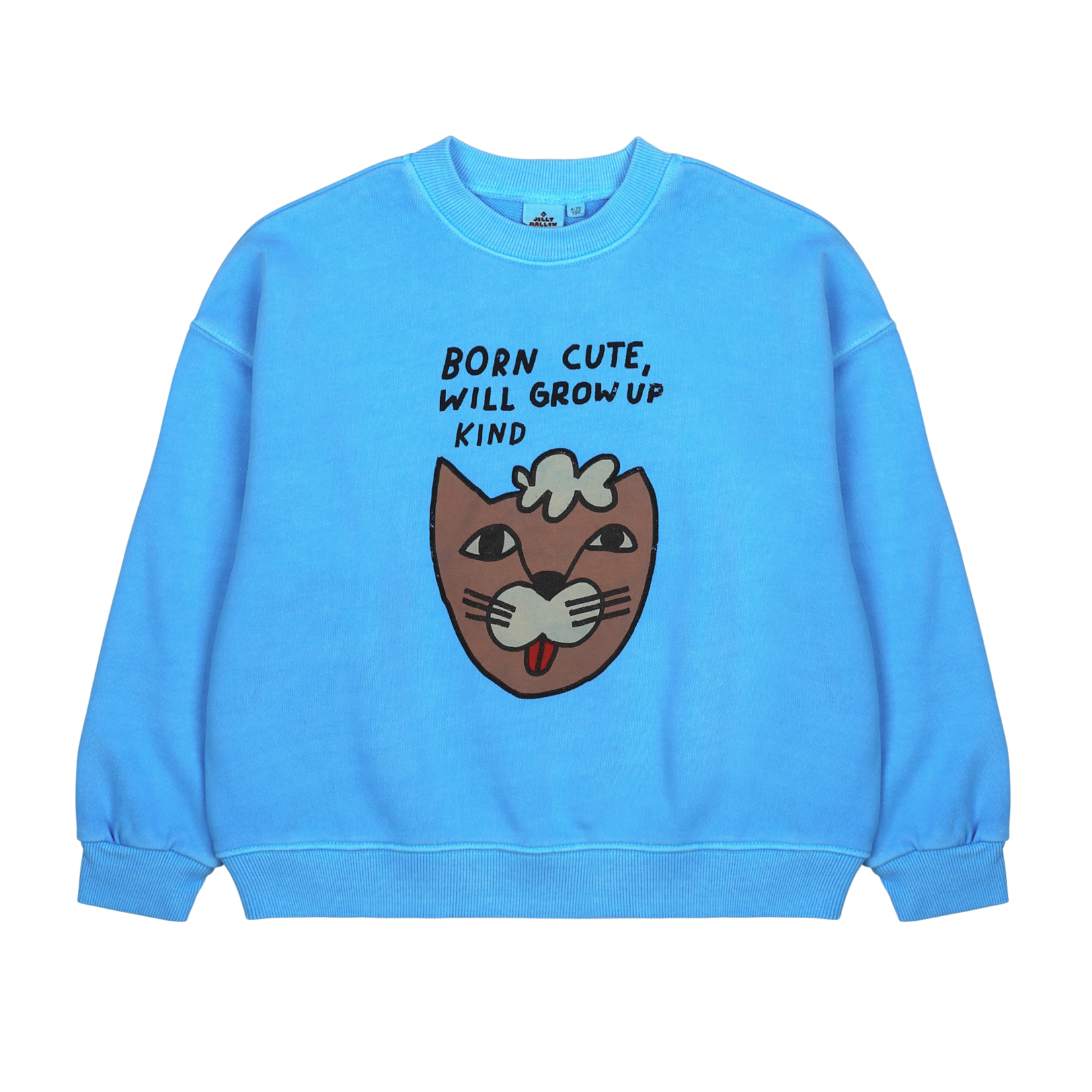 Jelly Mallow Jelly Mallow - Cat Pigment Sweatshirt - Light Blue