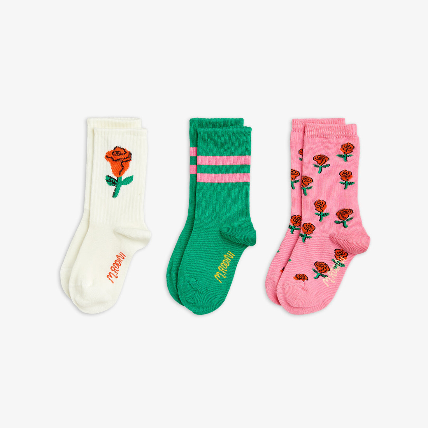 MINI RODINI Mini Rodini - Roses 3-Pack Socks - Multi