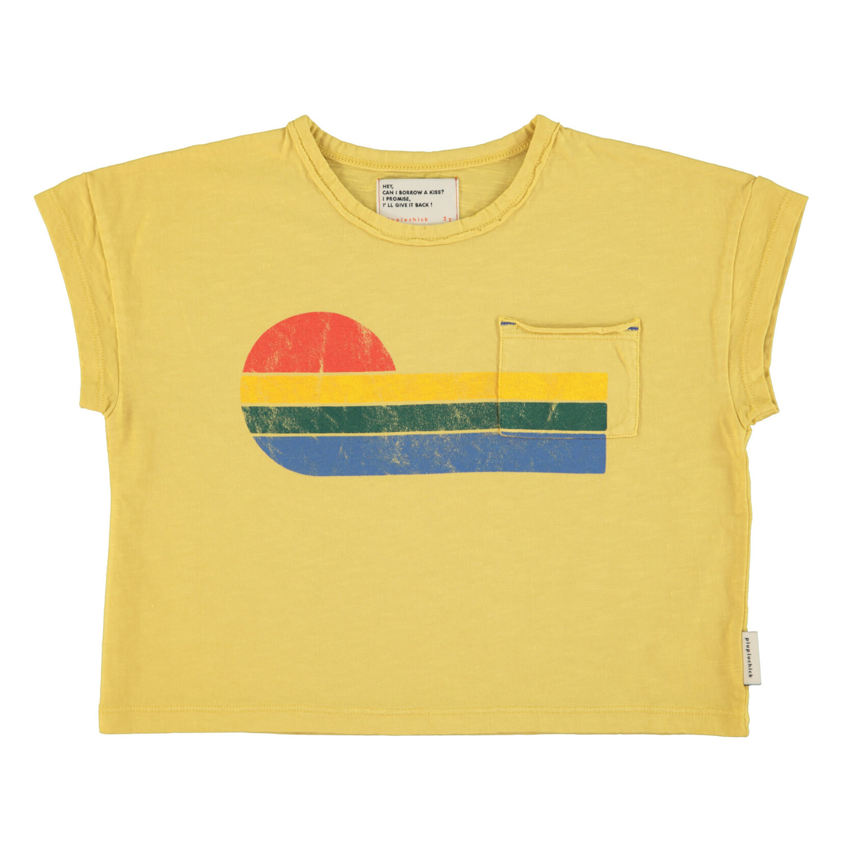Piupiuchick Piupiuchick - T'Shirt | Yellow W/ Multicolor Wave Print