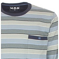M.E.Q. MEPYH2306A MEQ Heren Pyjama Set - 100% Gekamde Katoen Gestreept Groen - Blauw