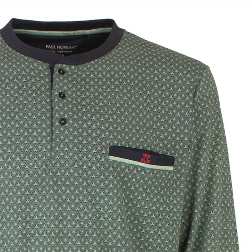 Paul Hopkins PHPYH1401A Paul Hopkins Heren Pyjama Groen-Blauw.