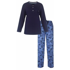 MEPYD1404A Medaillon dames pyjama Blauw.