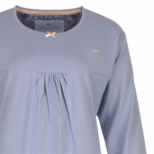 Medaillon MEPYD1410A Medaillon dames pyjama Licht Blauw-Grijs.