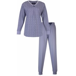 MEPYD1413A Medaillon dames pyjama Lavendel Blauw.