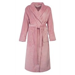 TEBRD2401A Tenderness dames kamerjas - duster Flannel Fleece Roze met wafelmotief.