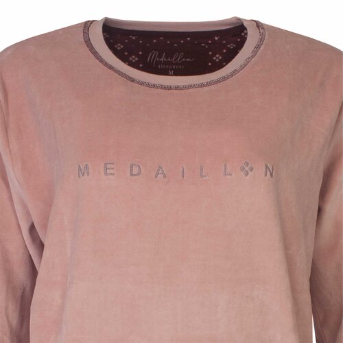 Medaillon MEPYD2404A Medaillon dames pyjama Velours Roze.