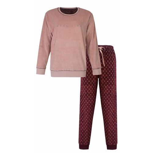 Medaillon MEPYD2404A Medaillon dames pyjama Velours Roze.