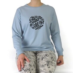MEPYD15010A Medaillon dames pyjama Grijs.
