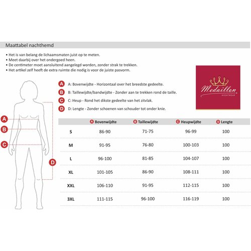 Medaillon MENGD15004A Medaillon dames nachthemd Roze.
