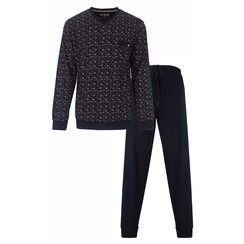 MEPYH15001A MEQ Heren Pyjama V hals Lange Mouw Navy.