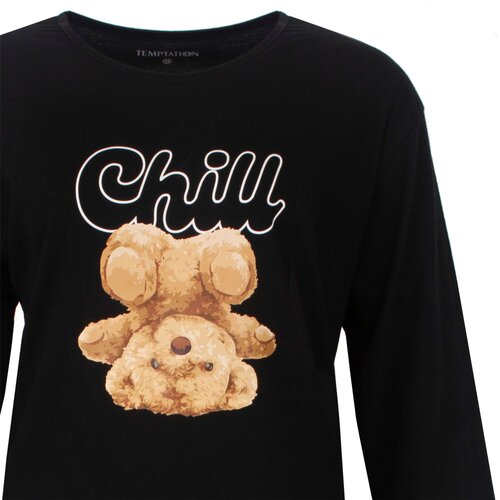 Temptation TPNGD25007A Temptation dames Big Shirt Zwart.