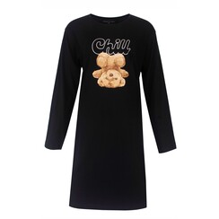 TPNGD25007A Temptation dames Big Shirt Zwart.