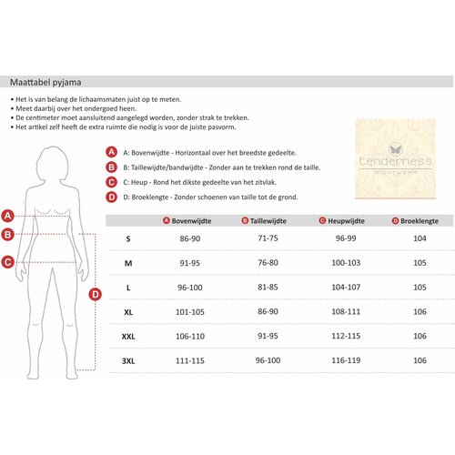 Tenderness TEPYD25006A Tenderness dames Badstof Pyjama Bruin.