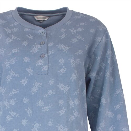 Tenderness TENGD25010A Tenderness dames Fleece Nachthemd Denim Blauw.