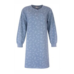TENGD25010A Tenderness dames Fleece Nachthemd Denim Blauw.
