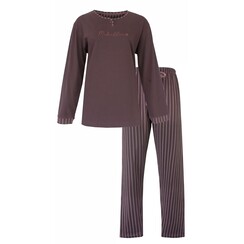 MEPYD25011A Medaillon dames Pyjama Bruin.