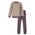 Tenderness TEPYD25006A Tenderness dames Badstof Pyjama Bruin.